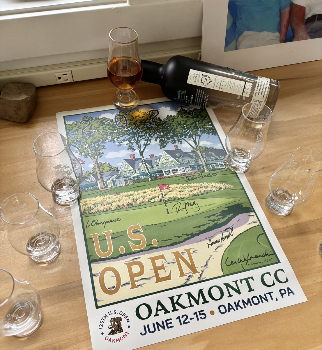 Post Open follow up with some of the swag I got for letting folks park in my driveway &amp; walk to the course. What a week and sad the conditions did not let them see the “true” Oakmont when it’s firm &amp; fast. Still only 1 broke par bringing the total to 28 out of 3200 in 10 Opens🏌️