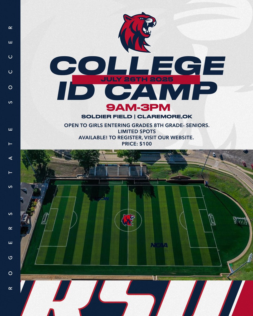 Rogers Stage University ID Camp🔴🔵

Calling On All Those Wanting To Express Themselves Seeking Out Playing At The Next Level. 

We Are Hosting A Second ID Camp In July!  

rogersstatesoccercamps.com

<a href="/ImCollegeSoccer/">College Soccer Truth ™</a> 
<a href="/ImYouthSoccer/">ECNL/GA/Recruiting/College Soccer</a> 
<a href="/TheSoccerWire/">SoccerWire</a>