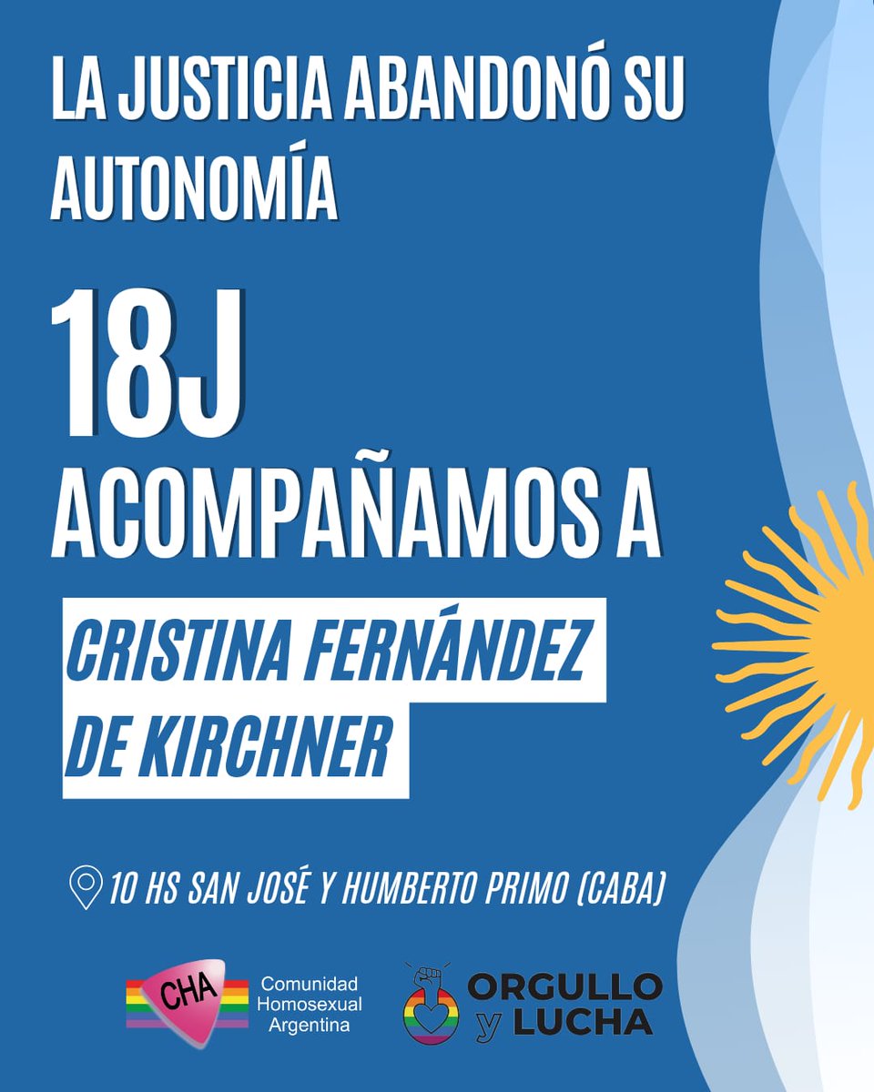 La Justicia abandonó su autonomía y se sometió a otros poderes

ACOMPAÑAMOS A <a href="/CFKArgentina/">Cristina Kirchner</a>

18 de junio, 10 hs,  San José y Humberto Primo (CABA)
