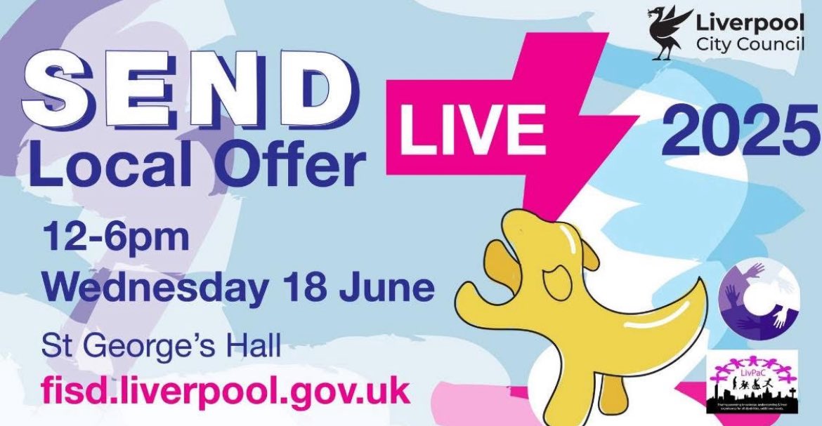 LivPaCL8's tweet photo. 🌟 Only 2 More Sleeps to Go! 🌟
The countdown is on for Liverpool Local Offer LIVE – Wednesday 18th June 🎉

📍 Join us for a fantastic day filled with information, support, and opportunities to connect with the services that support children and young people with SEND. https://t.co/VmlNojwR1I