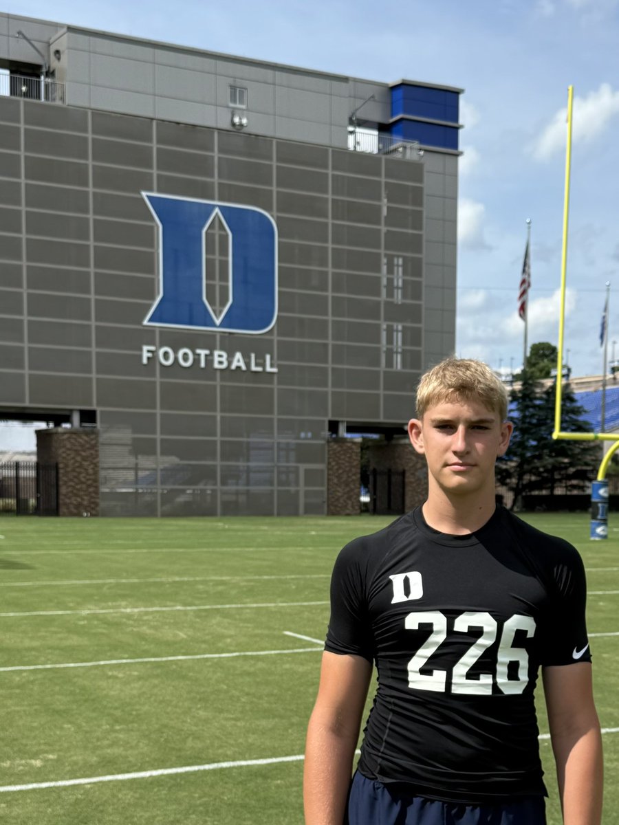 I had a great time at the Duke University 2025 Football Prospect camp. I’m looking forward to coming back up soon. 
<a href="/DukeFOOTBALL/">Duke Football</a> 
<a href="/Coach_MannyDiaz/">Manny Diaz</a> <a href="/CoachCamClark/">Cam Clark</a>
<a href="/coachbrewha/">Coach Jonathan Brewer</a> 
<a href="/BPS_Football/">Berkeley Football</a>
<a href="/Brad_Mayes4/">Brad Mayes</a>