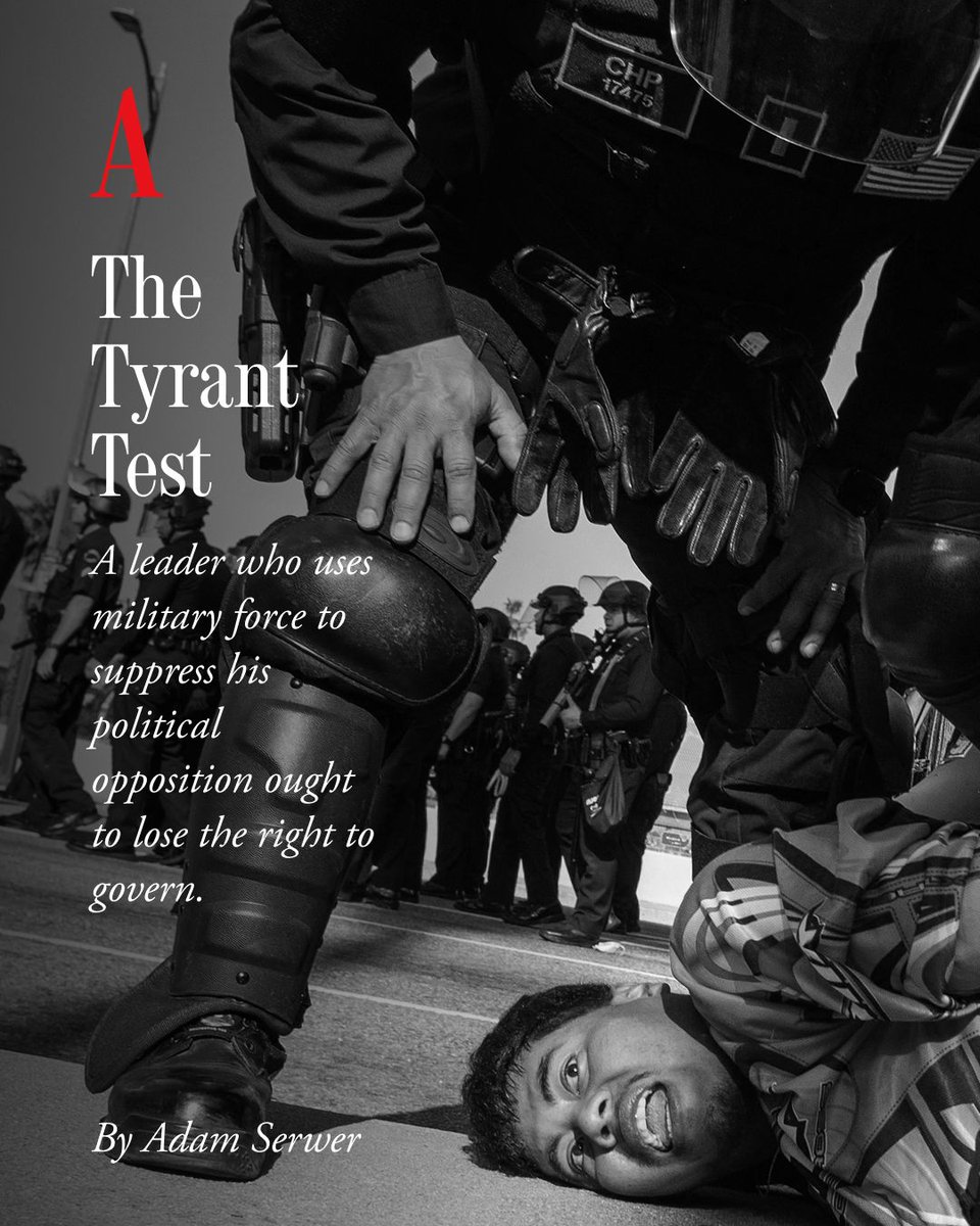 The Atlantic (@theatlantic) on Twitter photo A leader who uses military force to suppress his political opposition ought to lose the right to govern, <a href="/AdamSerwer/">Adam Serwer 🍝</a> argues: theatln.tc/Bxex2j1H A leader who uses military force to suppress his political opposition ought to lose the right to govern, <a href="/AdamSerwer/">Adam Serwer 🍝</a> argues: theatln.tc/Bxex2j1H