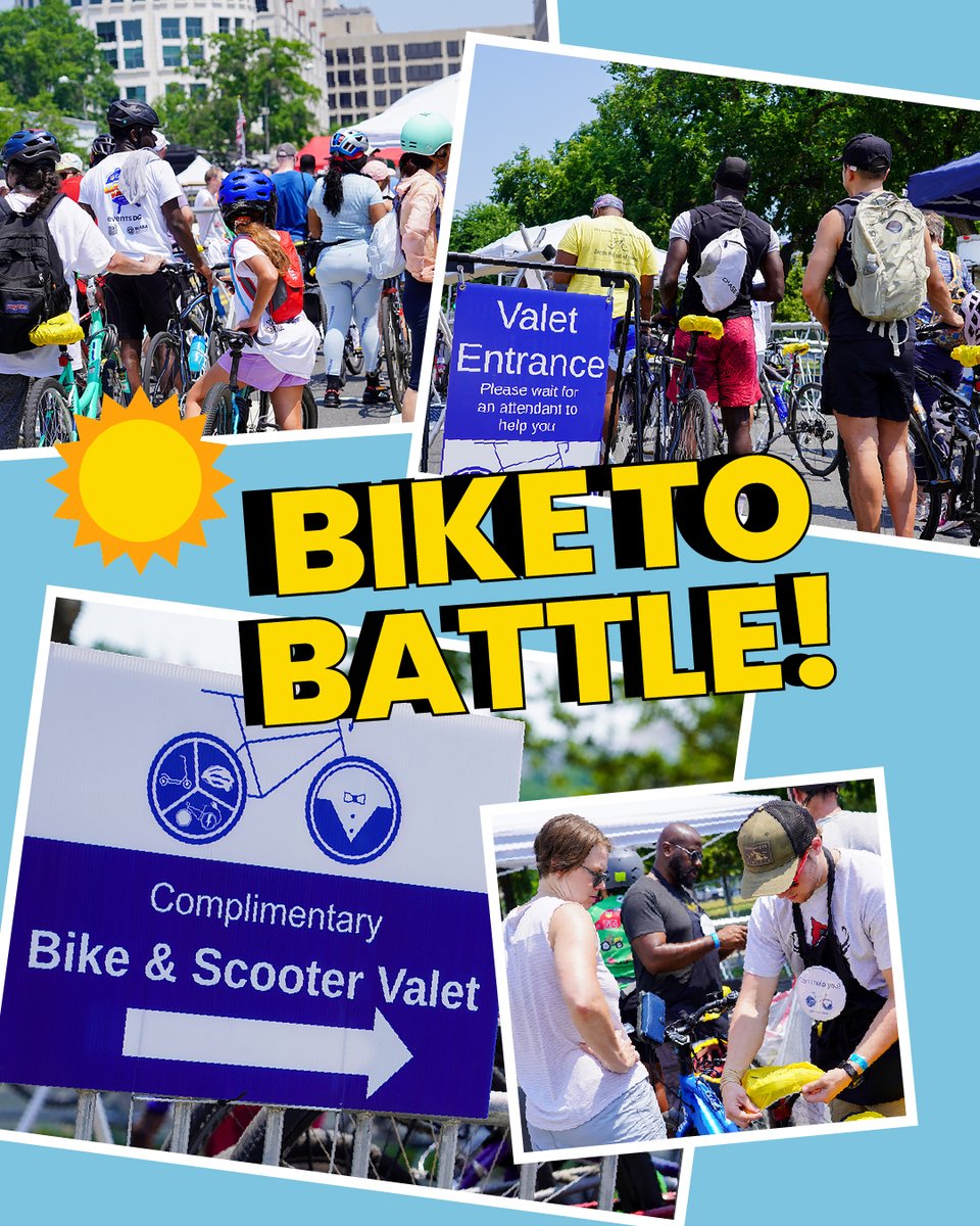 🚲 Bike to Battle! 🔥
Join WABA, DC Bike Ride, and Bike Valet DMV as we roll into the 33rd Annual Giant National Capital BBQ Battle in the best way possible—by bike!

📍 Details &amp; map: bikevaletdmv.com/event/33rd-ann…

#BikeToBattle #BikeValetDMV #PedalAndParty
#WABA #DCBikeRide