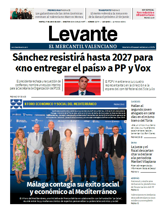 Levante-EMV (@levante_emv) on Twitter photo 🗞️¡Buenas noches! Esta es nuestra portada de hoy, martes 17 de junio. Sigue toda la información en 
➡ levante-emv.com 🗞️¡Buenas noches! Esta es nuestra portada de hoy, martes 17 de junio. Sigue toda la información en 
➡ levante-emv.com