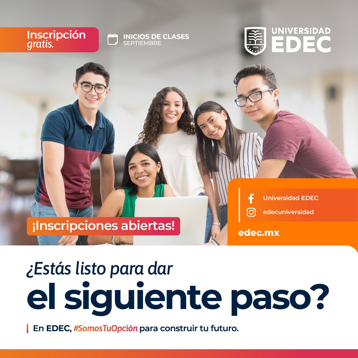 📚🌟 Construye tu Futuro con EDEC 🌟

Prepárate para un mañana prometedor con nuestros programas educativos de excelencia.🚀🎓

Inscripciones abiertas para septiembre 2025. 📅

#FuturoUniversitario #EDEC #InscripcionesAbiertas