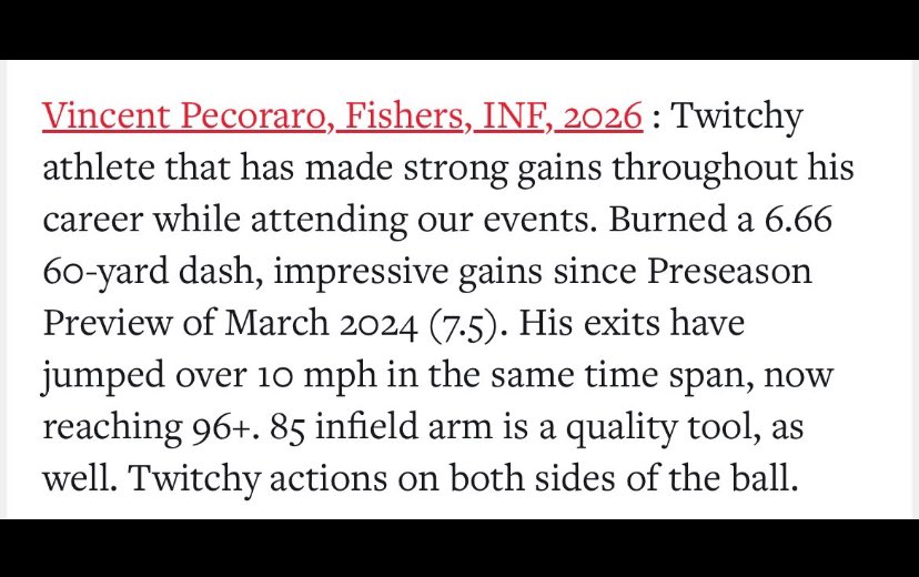 Vinny_Pecoraro21 (@vincentpecorar9) on Twitter photo Thank you <a href="/CTrinkle23/">Cooper Trinkle</a> for the write up and a great scout day!
<a href="/NitroCard2026/">Indiana Nitro Cardinal 17u 2026</a>
<a href="/IndianaNitro/">Indiana Nitro</a>
<a href="/TigerBaseball17/">Fishers Baseball</a> Thank you <a href="/CTrinkle23/">Cooper Trinkle</a> for the write up and a great scout day!
<a href="/NitroCard2026/">Indiana Nitro Cardinal 17u 2026</a>
<a href="/IndianaNitro/">Indiana Nitro</a>
<a href="/TigerBaseball17/">Fishers Baseball</a>