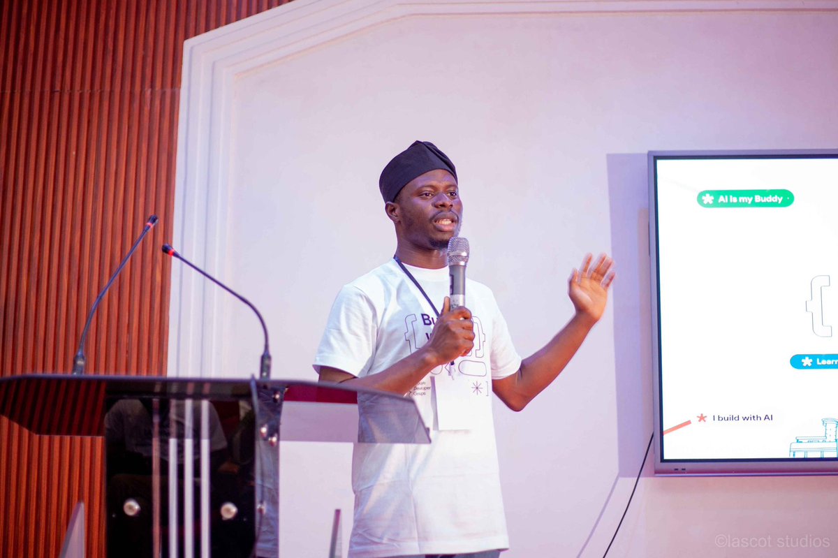 gdgIlorin's tweet photo. Veo3 gave us a front-row seat to tomorrow at #BuildWithAIIlorin 🚀

It wasn’t just a demo — it was a glimpse into the future of AI.

Massive shoutout to @twenty4_io for the demo video and @FicazzoS for representing!🤩🔥

#BuildWithAIIlorin 
#BWAIIlorin25 
#GDGIlorin 
#BuildWithAI https://t.co/64KZfmJY8Z