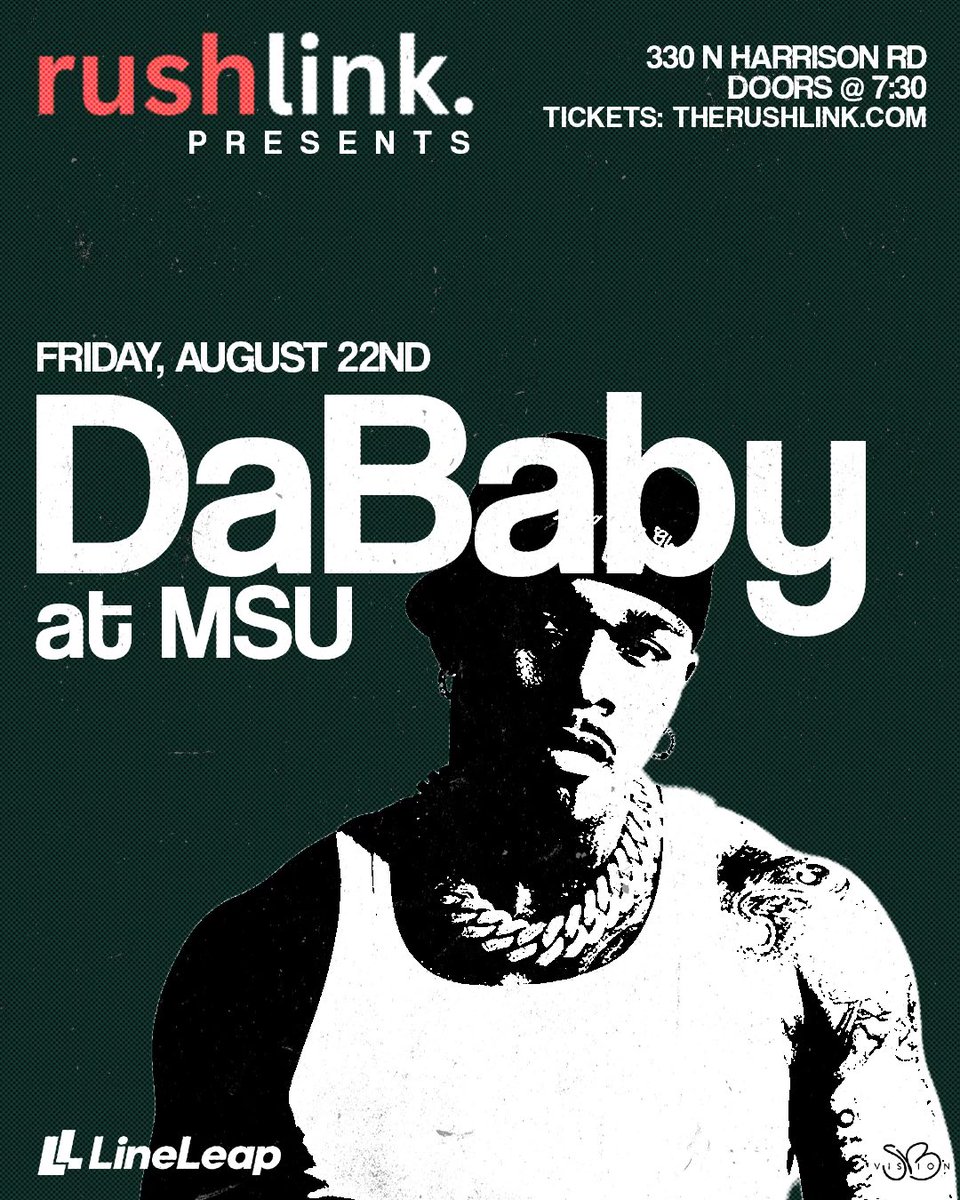 therushlink's tweet image. DABABY. MSU. AUGUST 22.
LineLeap tickets are live now. Grab yours before they sell out.