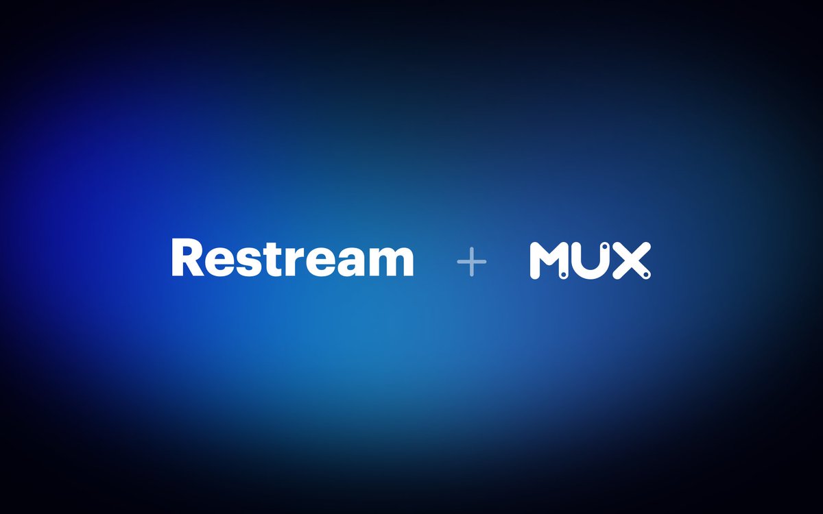 Restreamio's tweet image. Did you know you can connect @MuxHQ to Restream?
Reach all your social followers + bring video into any product or website.