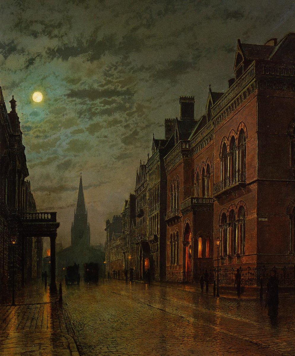 John Atkinson Grimshaw (1836-1893), Park Row, Leeds, 1882, Óleo sobre lienzo