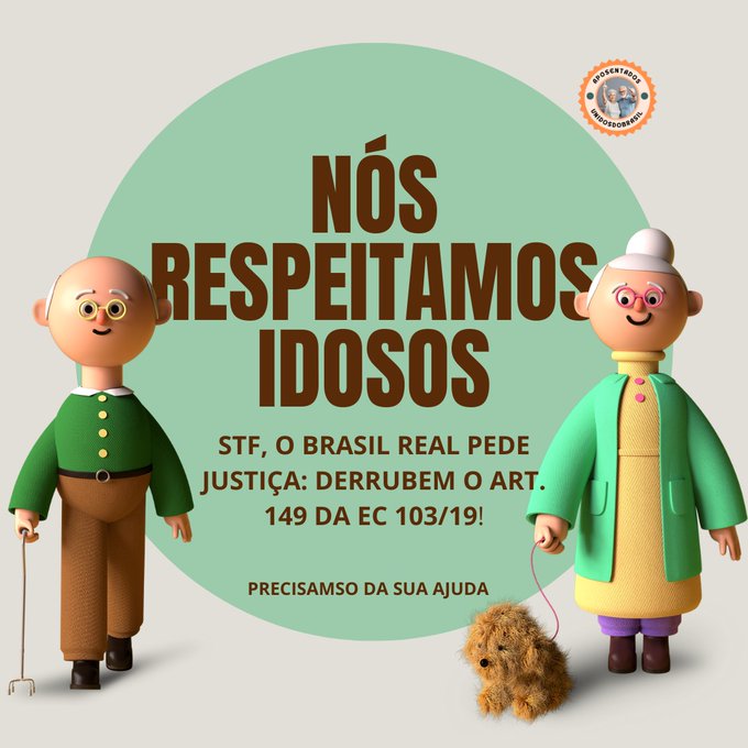Malu Nogueira PT🚩 (@malunogueirapt) on Twitter photo <a href="/Cavalheira/">Cavalheira Esperanza 🇫🇴</a> <a href="/tucam30074549/">Tucam300</a> <a href="/STF_oficial/">STF</a> <a href="/alexandre/">Alexandre de Moraes</a> <a href="/LRobertoBarroso/">Luís Roberto Barroso</a> <a href="/FlavioDino/">Flávio Dino 🇧🇷</a> <a href="/gilmarmendes/">Gilmar Mendes</a> Noite amiga <a href="/Cavalheira/">Cavalheira Esperanza 🇫🇴</a> ! Uma semana Paz🕊️ e Amor ❣️ pra vc!
Confisco Cruel ! 🤬
Aposentados perdendo poder aquisitivo por causa deste confisco de 14%. Ministros do <a href="/STF_oficial/">STF</a> julguem o art. 149 da EC 103/19 inconstitucional !
#AposentadoriaJusta
#LulaMeOrgulha <a href="/Cavalheira/">Cavalheira Esperanza 🇫🇴</a> <a href="/tucam30074549/">Tucam300</a> <a href="/STF_oficial/">STF</a> <a href="/alexandre/">Alexandre de Moraes</a> <a href="/LRobertoBarroso/">Luís Roberto Barroso</a> <a href="/FlavioDino/">Flávio Dino 🇧🇷</a> <a href="/gilmarmendes/">Gilmar Mendes</a> Noite amiga <a href="/Cavalheira/">Cavalheira Esperanza 🇫🇴</a> ! Uma semana Paz🕊️ e Amor ❣️ pra vc!
Confisco Cruel ! 🤬
Aposentados perdendo poder aquisitivo por causa deste confisco de 14%. Ministros do <a href="/STF_oficial/">STF</a> julguem o art. 149 da EC 103/19 inconstitucional !
#AposentadoriaJusta
#LulaMeOrgulha
