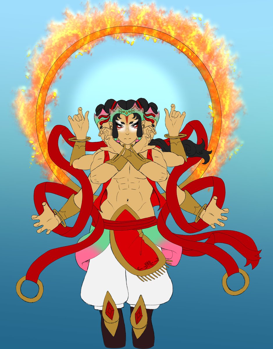 LeinaWander's tweet image. More nezha this time his war form cause it&apos;s the coolest shit ever