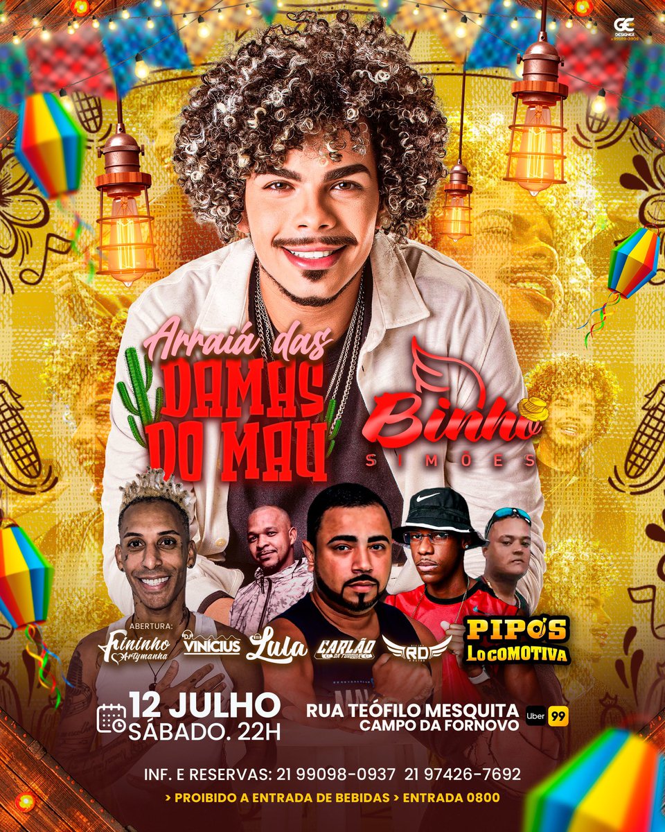 Damasdomau24's tweet photo. Boa noite Tropa!! 
Passando pra lembrar que Dia 12/07 Tem o Arraiá Das Damas Com Binho Simões ! 
Vocês vão ficar fora dessa!? 

Então corre q ainda dar tempo de garantir seu Camarote e área VIP 

E ver de pertinho o show do nosso Binho! https://t.co/qASiH9UOXX