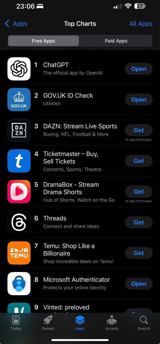 Tyoney's tweet photo. @cb_doge False news. Apple UK app store as 16/06/25 23:00 hours. X is nowhere to be seen https://t.co/gQGgSSWf4z
