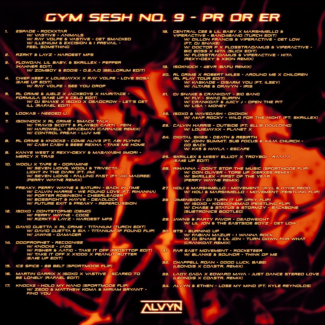Gym Sesh: PR or ER tracklist is out!

Shoutout to all of the amazing artists on here for their bangers as well as Rheya for consistently delivering clean album covers 😍