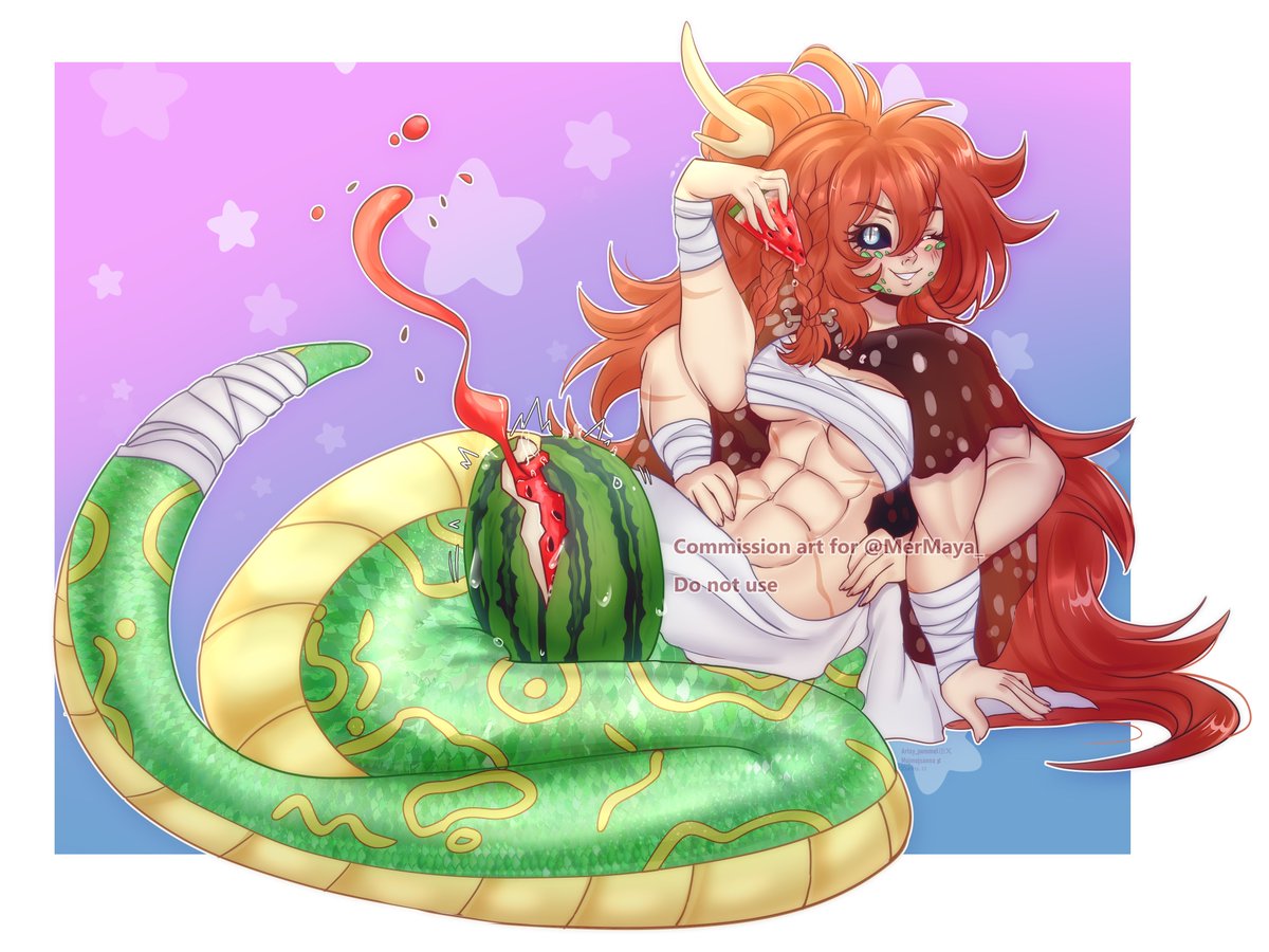 artsy_pommel's tweet image. Commission I did for @MerMaya_ &amp;lt;3 :D
#lamia #snake #Lamiaoc #buff