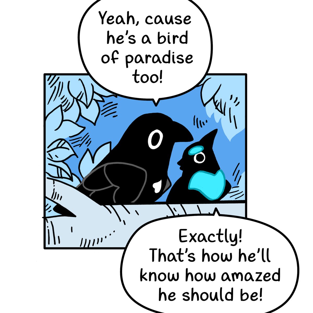 Secondlina's tweet image. Flawless logic on this new update of Crow Time 💙🩵🖤
webtoons.com/en/canvas/crow…