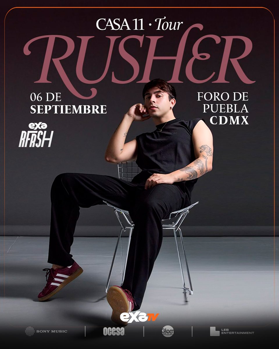 Exanautas <a href="/rusherkingg/">RUSHER</a>  aterriza en la capital con su esperada gira Casa 11 Tour y tú no te lo puedes perder.🤩

Este 6 de septiembre, el Foro Puebla se convierte en el escenario de una noche única llena de flow, emoción y todos los hits que han marcado su carrera 🎶🔥

🎟️