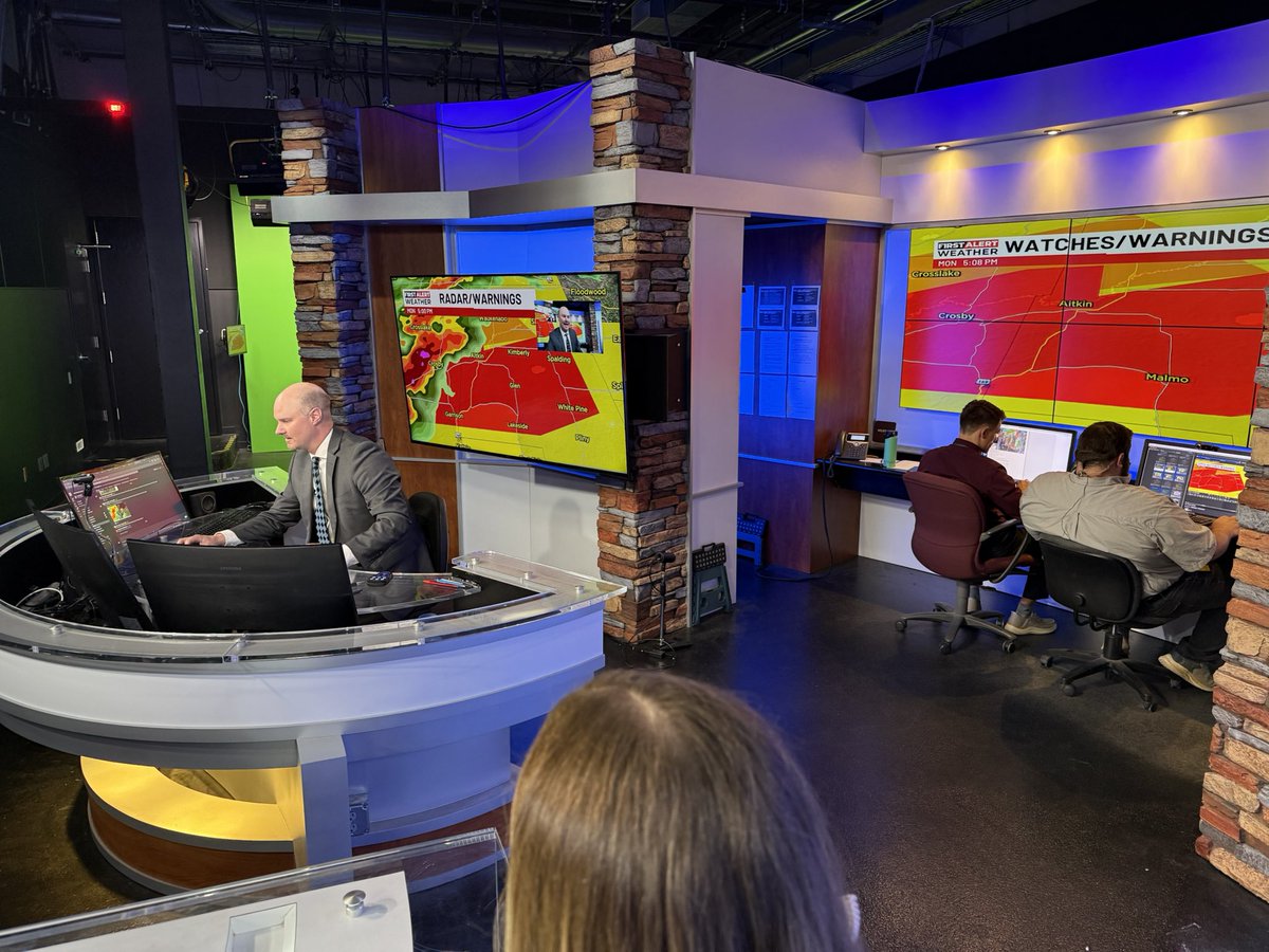 Dan Wolfe (@danwolfekbjr) on Twitter photo TORNADO on the ground and headed for Crosby. Adam is live on air and our <a href="/NorthernNewsNow/">Northern News Now</a> weather team is here keeping everyone informed. #mnwx TORNADO on the ground and headed for Crosby. Adam is live on air and our <a href="/NorthernNewsNow/">Northern News Now</a> weather team is here keeping everyone informed. #mnwx