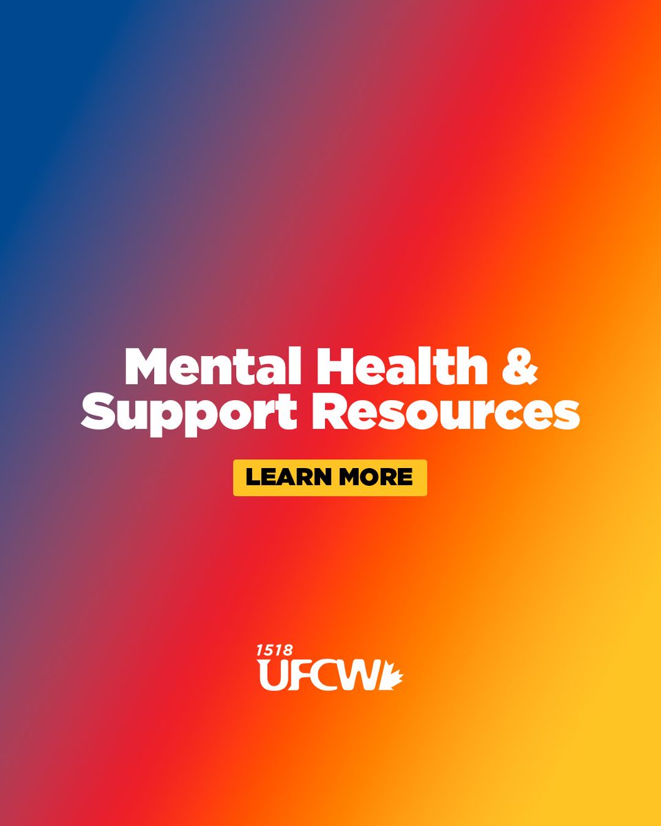 UFCW_1518's tweet image. We know things aren't always easy, but there are people who can help. We’ve compiled these mental health and support resources in case you or someone close to you needs support. ufcw1518.com/mental-health-…