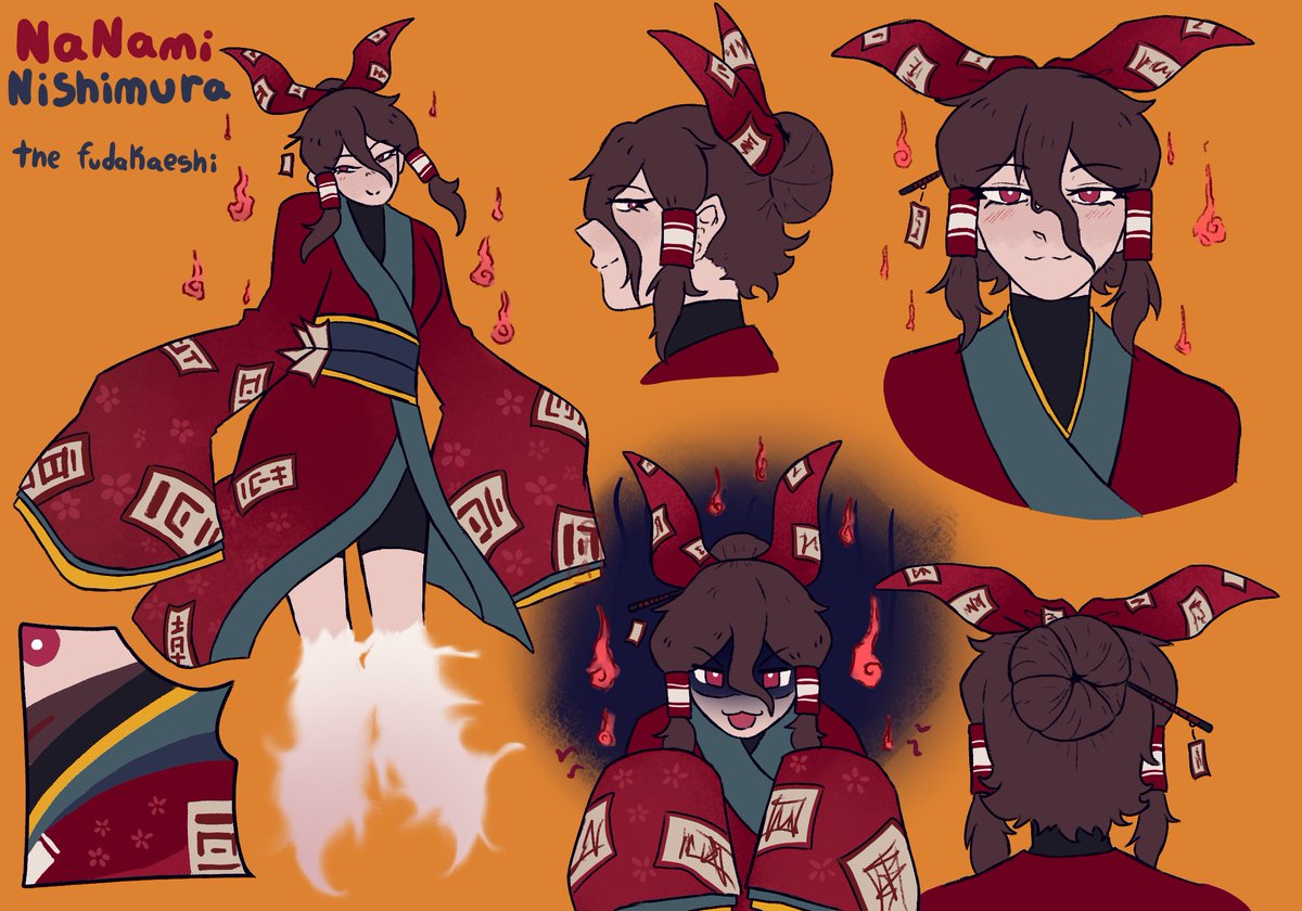 rework of a really old touhou oc 

Nanami Nishimura, the fudakaeshi

details such as story, personality and abilities below

#東方Project #oc