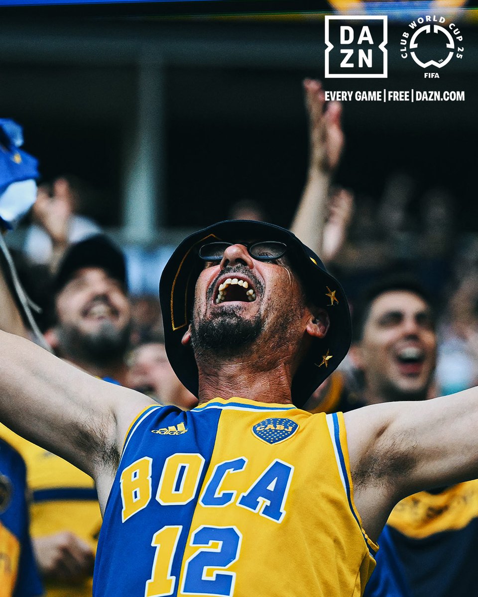 DAZNFootball's tweet photo. Boca fans never show up quietly 💙💛

Watch the @FIFACWC | June 14 - July 13 | Every Game | Free | https://t.co/i0K4eUtwwb | #FIFACWC #TakeItToTheWorld #BOCSLB https://t.co/ejb3pfkhB7