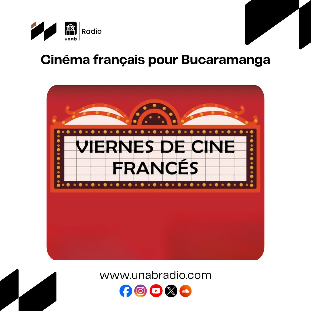 Desde hace más de 30 años, los viernes a las 5 p.m. son de cine francés 🎬✨ Proyecciones abiertas al público con historias poco comerciales que exploran temas complejos desde la mirada de sus directores.
Para mayor información visita unabradio.com 📻
