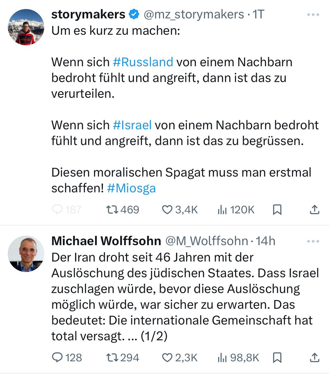 Storymakers möchte keine Antworten. Wie es das Schicksal will, steht in meiner Timelone aber eine direkt darunter. #Israel #Iran