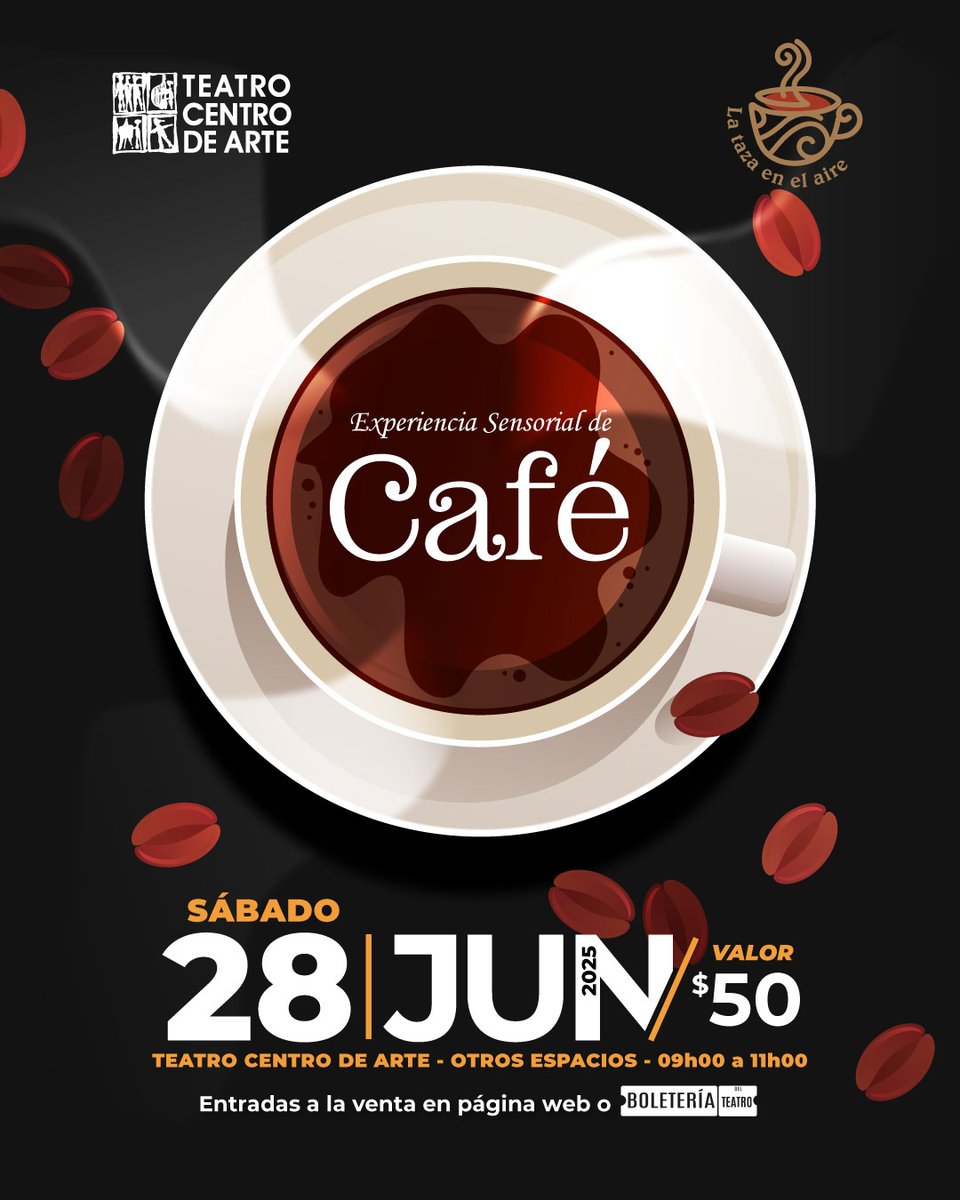 ¡Vive el café en copa y jazz en vivo! ☕🎷
Cata sensorial junto a La Taza en el Aire en el Teatro Centro de Arte.
🕘 9-11h | 💵$50 | Cupos limitados
Entradas en web y boletería.
#CoffeeLovers #Jazz #TCA