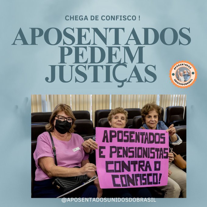 Malu Nogueira PT🚩 (@malunogueirapt) on Twitter photo <a href="/Dry_ie/">Drica 🚩🚩</a> <a href="/Sandravacchi3/">Sandra lutando contra o confisco</a> <a href="/tucam30074549/">Tucam300</a> <a href="/gilmarmendes/">Gilmar Mendes</a> <a href="/STF_oficial/">STF</a> <a href="/LRobertoBarroso/">Luís Roberto Barroso</a> <a href="/alexandre/">Alexandre de Moraes</a> <a href="/nunesmarquesk/">Kassio Nunes Marques</a> <a href="/MinAMendonca/">André Mendonça</a> <a href="/Cristianozaninm/">Cristiano Zanin Martins</a> <a href="/FlavioDino/">Flávio Dino 🇧🇷</a> O art.149 da EC103/19 gerou um caos enorme para os aposentados! Pedimos aos ministros do <a href="/STF_oficial/">STF</a> que declarem sua inconstitucionalidade!
Confisco Cruel ! 🤬
#AposentadoriaJusta
#LulaMeOrgulha <a href="/Dry_ie/">Drica 🚩🚩</a> <a href="/Sandravacchi3/">Sandra lutando contra o confisco</a> <a href="/tucam30074549/">Tucam300</a> <a href="/gilmarmendes/">Gilmar Mendes</a> <a href="/STF_oficial/">STF</a> <a href="/LRobertoBarroso/">Luís Roberto Barroso</a> <a href="/alexandre/">Alexandre de Moraes</a> <a href="/nunesmarquesk/">Kassio Nunes Marques</a> <a href="/MinAMendonca/">André Mendonça</a> <a href="/Cristianozaninm/">Cristiano Zanin Martins</a> <a href="/FlavioDino/">Flávio Dino 🇧🇷</a> O art.149 da EC103/19 gerou um caos enorme para os aposentados! Pedimos aos ministros do <a href="/STF_oficial/">STF</a> que declarem sua inconstitucionalidade!
Confisco Cruel ! 🤬
#AposentadoriaJusta
#LulaMeOrgulha
