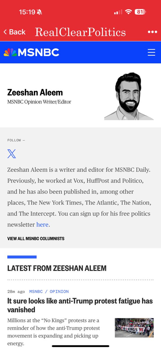 This is who MSNBC chooses to publish articles about the state of the American republic? Look at his credentials. All extreme left propagandists. MSM is blinded by radical elements trying to bring down our way of life. Look at this guys articles over time. He doesn’t just hate
