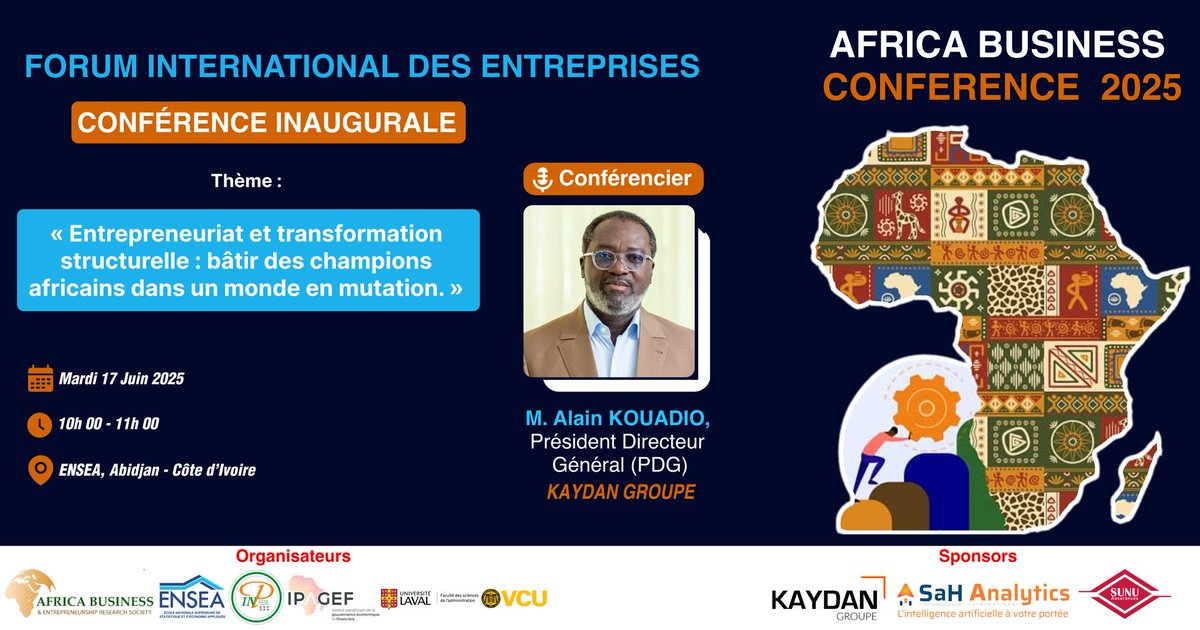 ENSEA d'Abidjan Officiel (@enseao) on Twitter photo #ABERS | CONFERENCE INAUGURALE
Rendez-vous ce Mardi 17 Juin 2025 à l'<a href="/EnseaO/">ENSEA d'Abidjan Officiel</a> 🇨🇮pour le #Forum #International des #Entreprises.
▶️Consultez le lien suivant : ensea.ed.ci/actualite/insc…
🔴Participer à la réunion Zoom :
us06web.zoom.us/j/82027873760?… #ABERS | CONFERENCE INAUGURALE
Rendez-vous ce Mardi 17 Juin 2025 à l'<a href="/EnseaO/">ENSEA d'Abidjan Officiel</a> 🇨🇮pour le #Forum #International des #Entreprises.
▶️Consultez le lien suivant : ensea.ed.ci/actualite/insc…
🔴Participer à la réunion Zoom :
us06web.zoom.us/j/82027873760?…