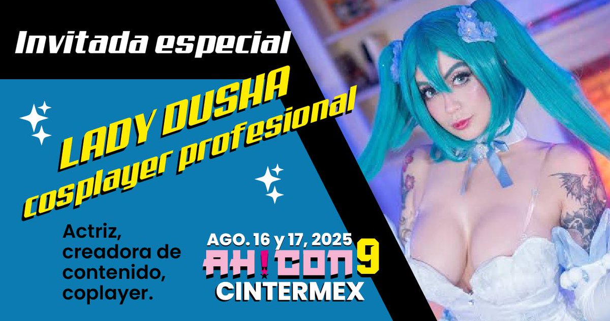 AH! CON (@ahcon5) on Twitter photo <a href="/LadyDusha/">Bárbara Ivannova🖤Lady Dusha</a> estará como invitada en esta edición, compra tus boletos para que no te pierdas su participación 🐙 ahcon.mx <a href="/LadyDusha/">Bárbara Ivannova🖤Lady Dusha</a> estará como invitada en esta edición, compra tus boletos para que no te pierdas su participación 🐙 ahcon.mx