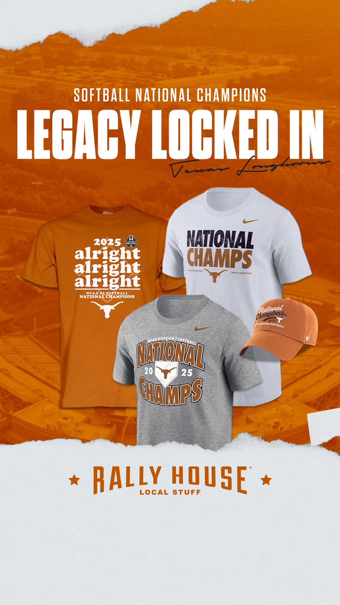 Champs on the field, fans in the fit. 
Shop official Softball National Champions gear at Rally House! <a href="/Rally_House/">Rally House</a> 
bit.ly/RHSBChamps