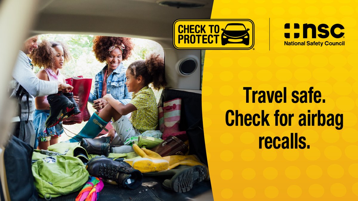 URGENT: Heat and humidity can transform recalled airbags from life-saving to life-threatening. Visit CheckToProtect.org to check your vehicle's recall status. Recall repairs are FREE. #CheckToProtect #CheckForRecalls