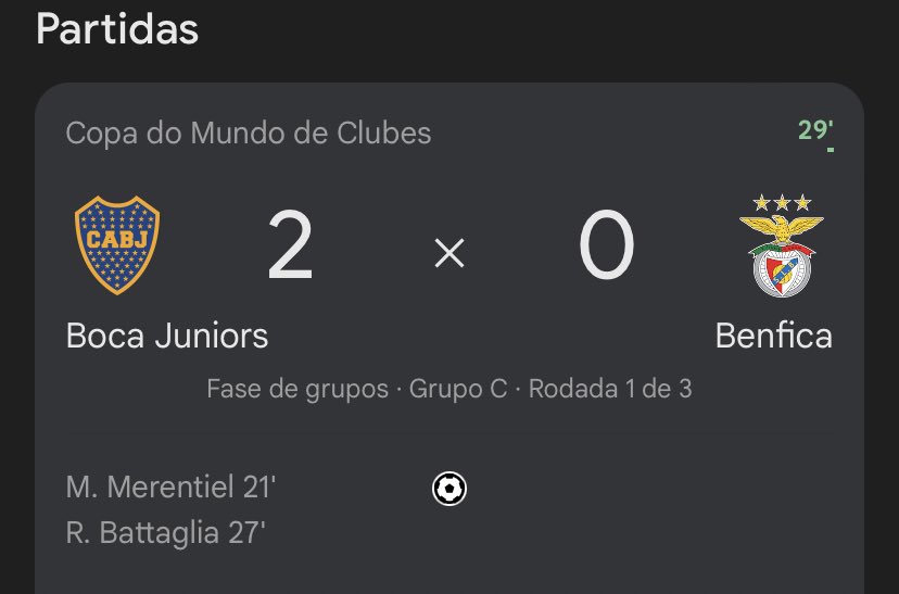 CentralDoBrega's tweet image. o Boca Juniors está esfregando o SACO na cara do Benfica SEM DÓ

2 a 0 e o primeiro tempo nem acabou 

futebol português passando vergonha… que pena kkkkkkkkkkkk