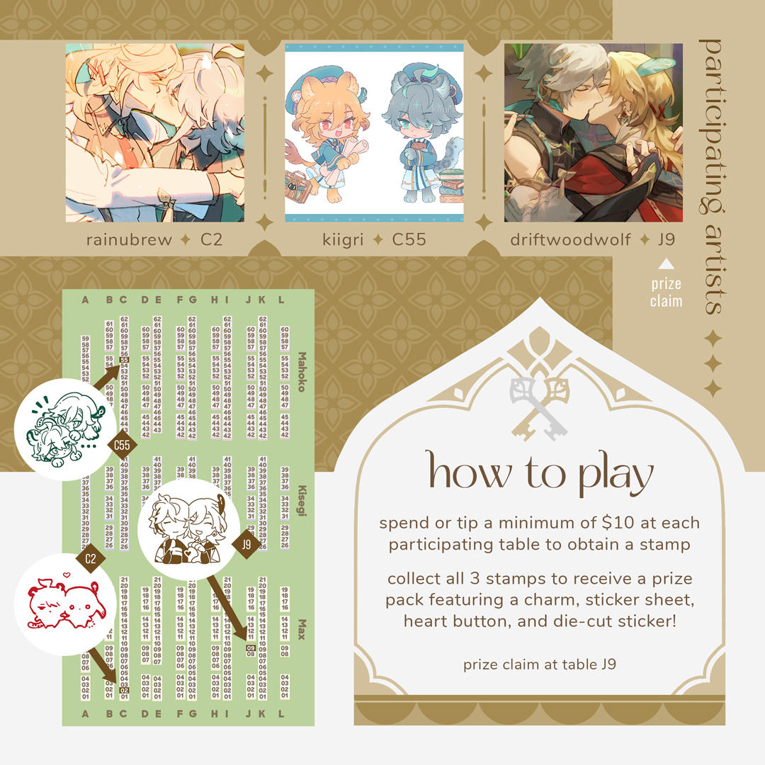 🌱 AX 2025 HAIKAVEH RALLY 🏛️

I'm also hosting a smol Haikaveh stamp rally! Collect 3 stamps to receive our super cute prize pack! Participating artists below~

#ax2025 #axartistalley2025 #haikaveh