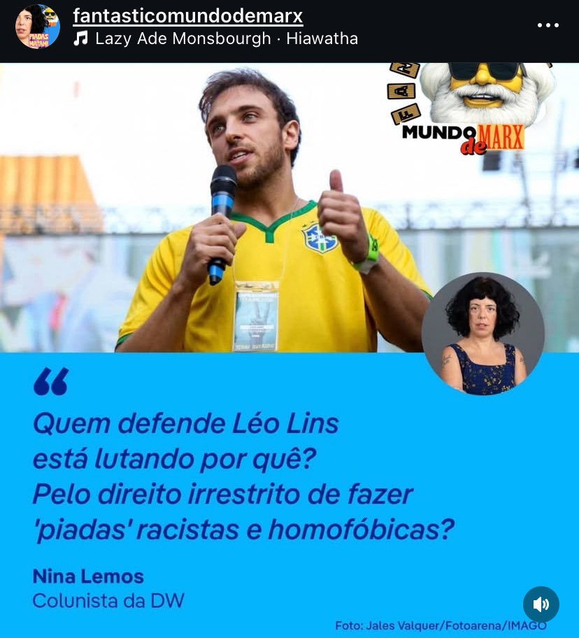 Feminazi que escreveu para o coletive woke e ex jornal folhe de São paule faz uma daquelas perguntinha capciosas que sempre terminam em “piadas matam” ou “o Brasil é o país que mais mata homossexuais” (o Irã bonzinho ou os palestinos de Gaza ficam fora pois são “oprimidos”) e