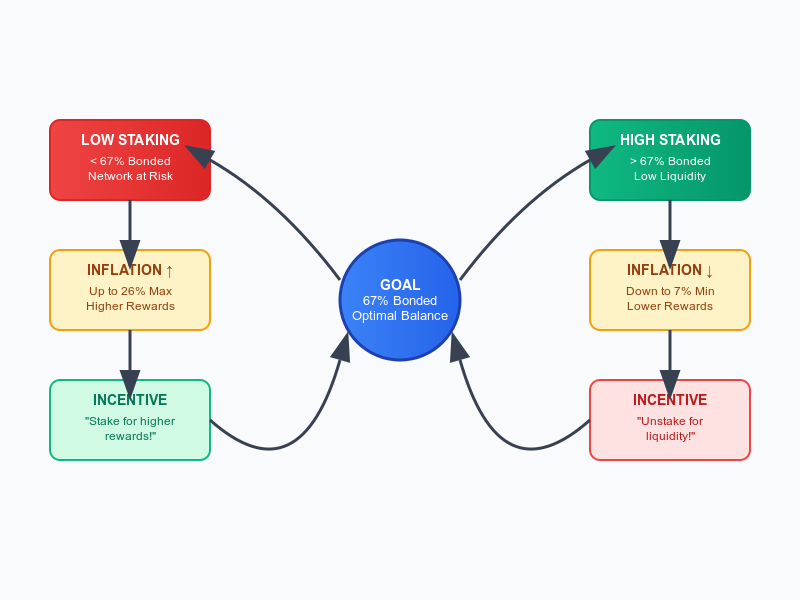 helwan_mande's tweet photo. This breaks the automatic economic balancing system:

The mint module is designed to dynamically adjust inflation based on staking participation to maintain optimal network security vs liquidity.

When parameters are miscalibrated, this intelligent feedback loop becomes blind. https://t.co/rEpP1VZasX