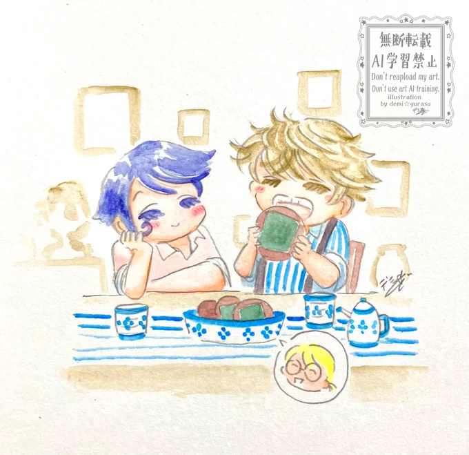 #PetitBonheurMM24時 オルフェ&フェリペの思いつくまま小さな?幸せ Petit Bonheur40 15. 休憩中のおやつ (弟子からの差し入れ