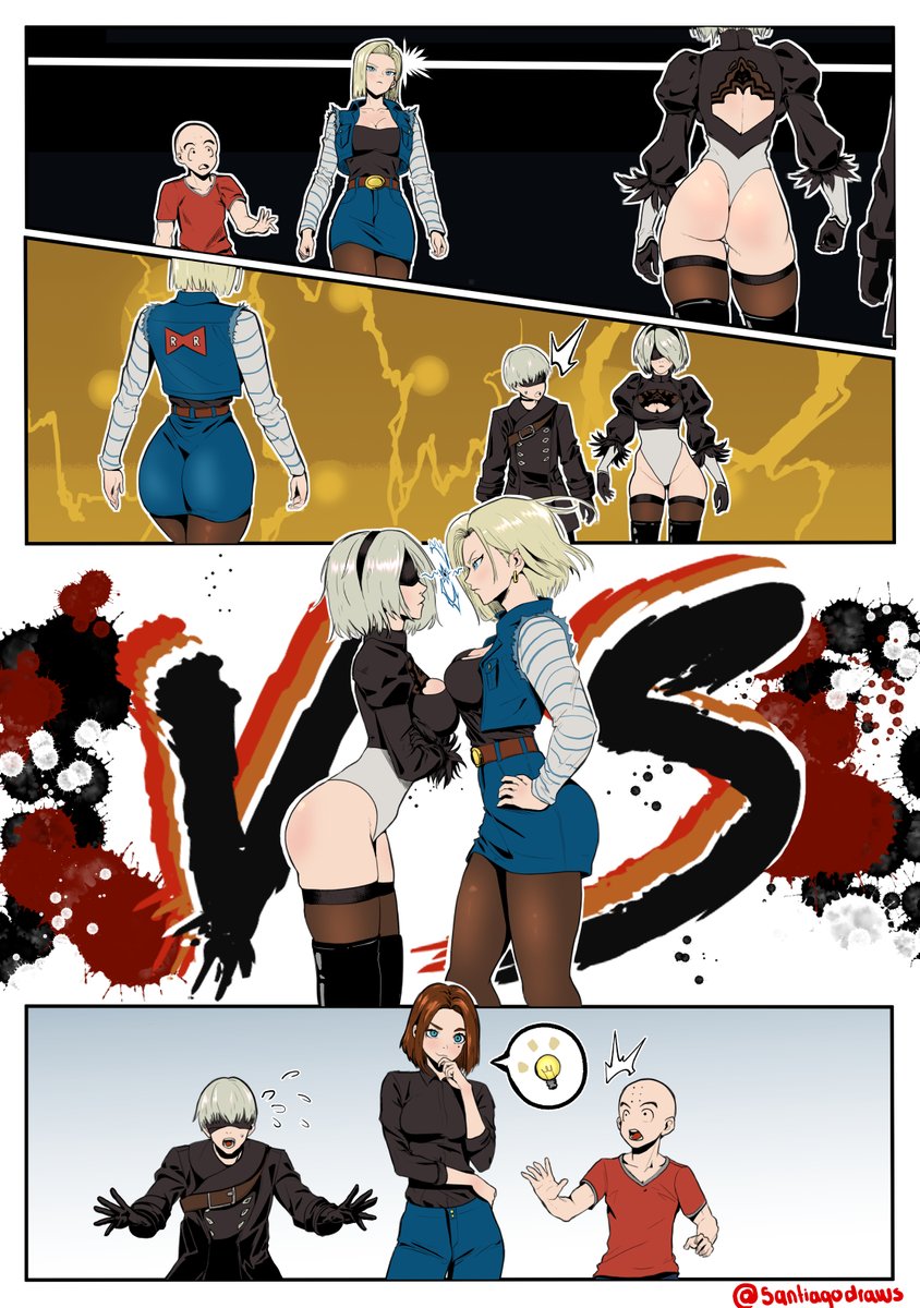 santiagodraws's tweet photo. Androids fight (1/4)π€βοΈπ€ #DragonBall #NieRAutomata #android_18 #Samsung #comic #fanart #γγ©γ΄γ³γγΌγ« #2B #samsungassistant #fancomic https://t.co/ntQFEdv80M