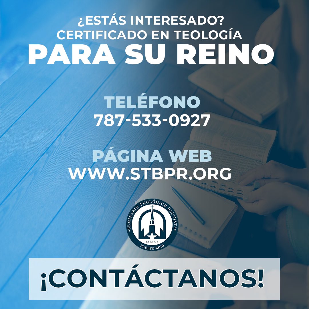 seminarioBPR's tweet photo. ¡Únete hoy mismo al Seminario Teológico Bautista de Puerto Rico y da el primer paso hacia una formación académica y espiritual de calidad! ✅

¡Inscríbete ahora y comienza a vivir una experiencia educativa única y enriquecedora! https://t.co/Rds33A5AwB