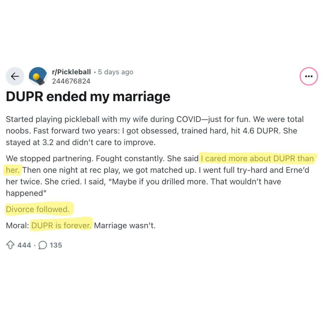 Someone really just named their kid Dooper. We wish we were joking😳

Got better stories? DM us your favorite DUPR-related threads to get featured 📩

#dupr #pickleball #redditpost #duprisforever