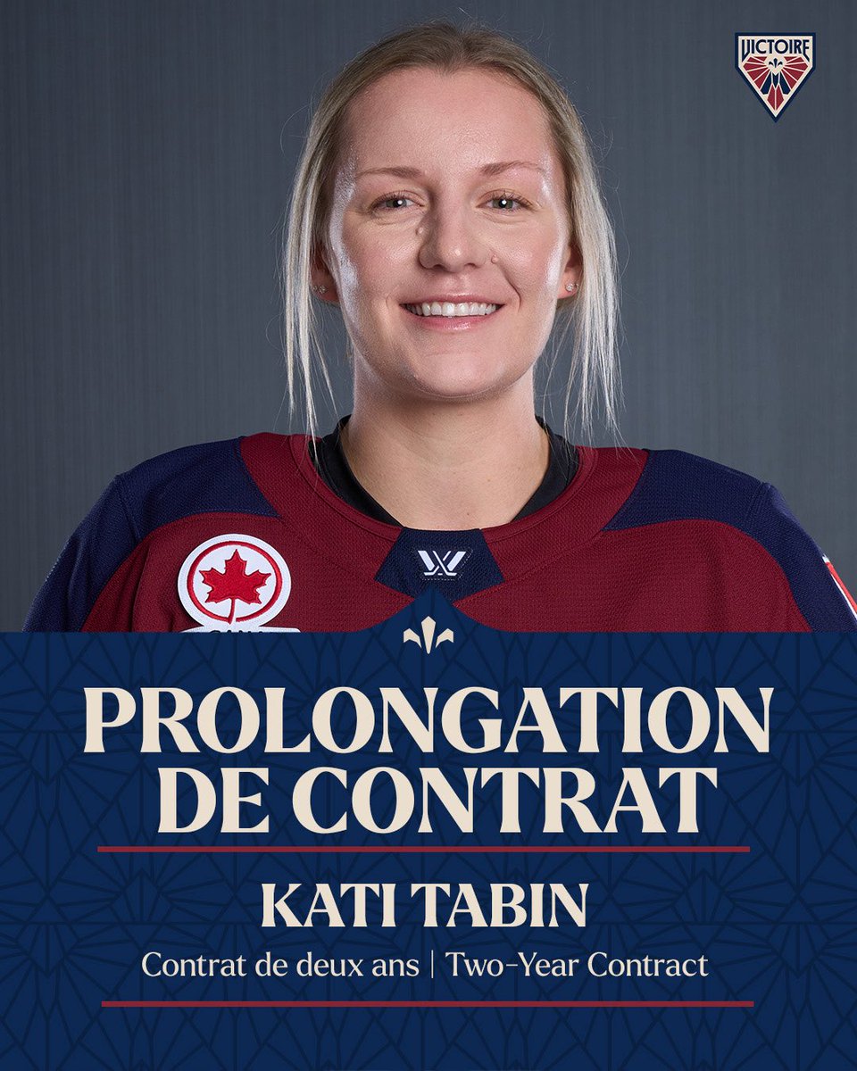 Deux saisons de plus à Montréal pour Tabin! Victoire keeps Tabin for two more! 🙌
 
La Victoire signe une nouvelle entente de deux saisons avec Kati Tabin.
 
Montréal Victoire extends Kati Tabin for two more seasons.
 
📰 bit.ly/3ZBvcu5