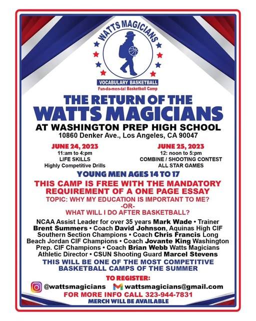 Basketball Sign Ups Now! The Legendary #WattsMagicians is Back! The #SouthLA AAU Squad Rebuilds With Legends Camp. Big Love @luisa.clarke Representing Your Family Legacy. #CollegePrep #NCAABound #BasketballDreams #SkillsLearned #LifeMastery @wattsmagicians