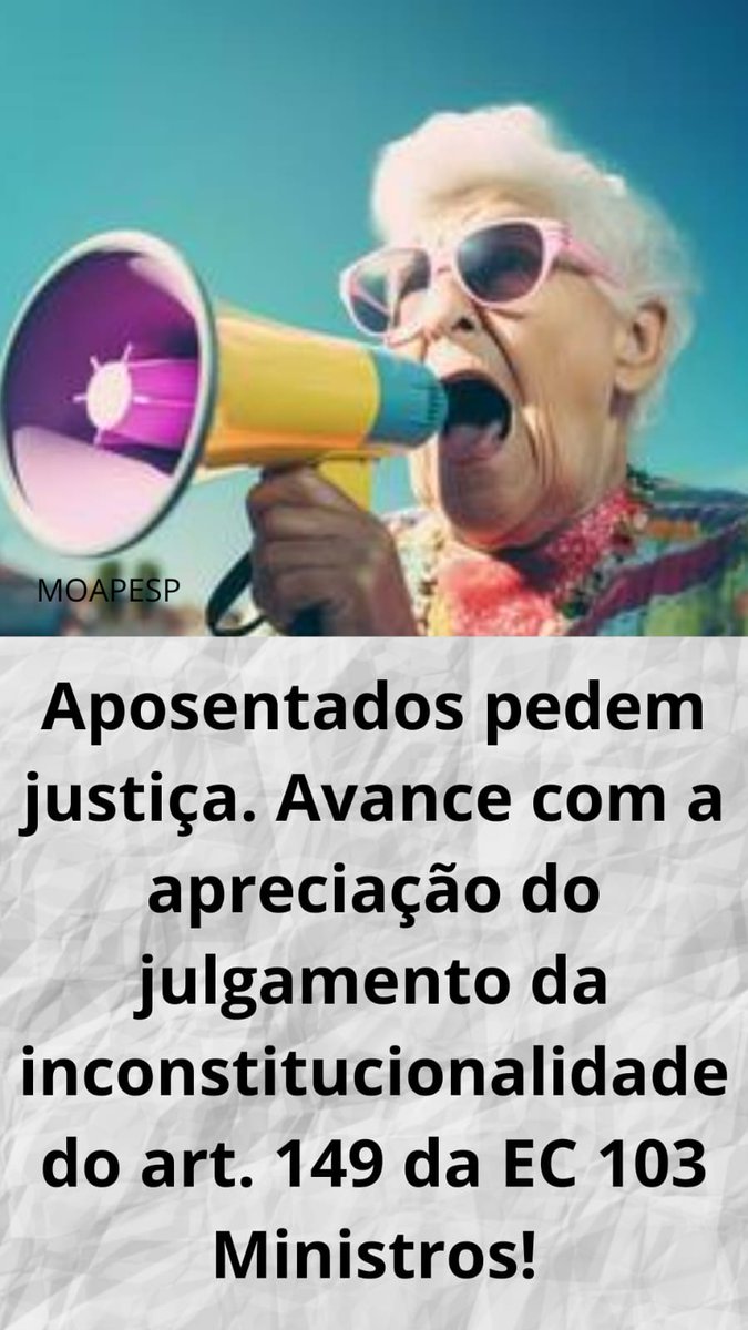 Malu Nogueira PT🚩 (@malunogueirapt) on Twitter photo <a href="/LoguercioRosely/">Rosely Loguercio</a> <a href="/Mairaavelino64/">🚩🚩Maira 🚩🚩</a> <a href="/STF_oficial/">STF</a> <a href="/gilmarmendes/">Gilmar Mendes</a> <a href="/LRobertoBarroso/">Luís Roberto Barroso</a> <a href="/alexandre/">Alexandre de Moraes</a> <a href="/nunesmarquesk/">Kassio Nunes Marques</a> <a href="/MinAMendonca/">André Mendonça</a> <a href="/Cristianozaninm/">Cristiano Zanin Martins</a> <a href="/FlavioDino/">Flávio Dino 🇧🇷</a> Noite amiga <a href="/LoguercioRosely/">Rosely Loguercio</a> ! Uma semana de muitas alegrias pra vc!
Confisco Cruel ! 🤬
O art 149 da EC 103/19 é um ataque aos direitos dos aposentados.
Ministros do <a href="/STF_oficial/">STF</a> , revoguem já este artigo!
#AposentadoriaJusta
#LulaMeOrgulha <a href="/LoguercioRosely/">Rosely Loguercio</a> <a href="/Mairaavelino64/">🚩🚩Maira 🚩🚩</a> <a href="/STF_oficial/">STF</a> <a href="/gilmarmendes/">Gilmar Mendes</a> <a href="/LRobertoBarroso/">Luís Roberto Barroso</a> <a href="/alexandre/">Alexandre de Moraes</a> <a href="/nunesmarquesk/">Kassio Nunes Marques</a> <a href="/MinAMendonca/">André Mendonça</a> <a href="/Cristianozaninm/">Cristiano Zanin Martins</a> <a href="/FlavioDino/">Flávio Dino 🇧🇷</a> Noite amiga <a href="/LoguercioRosely/">Rosely Loguercio</a> ! Uma semana de muitas alegrias pra vc!
Confisco Cruel ! 🤬
O art 149 da EC 103/19 é um ataque aos direitos dos aposentados.
Ministros do <a href="/STF_oficial/">STF</a> , revoguem já este artigo!
#AposentadoriaJusta
#LulaMeOrgulha