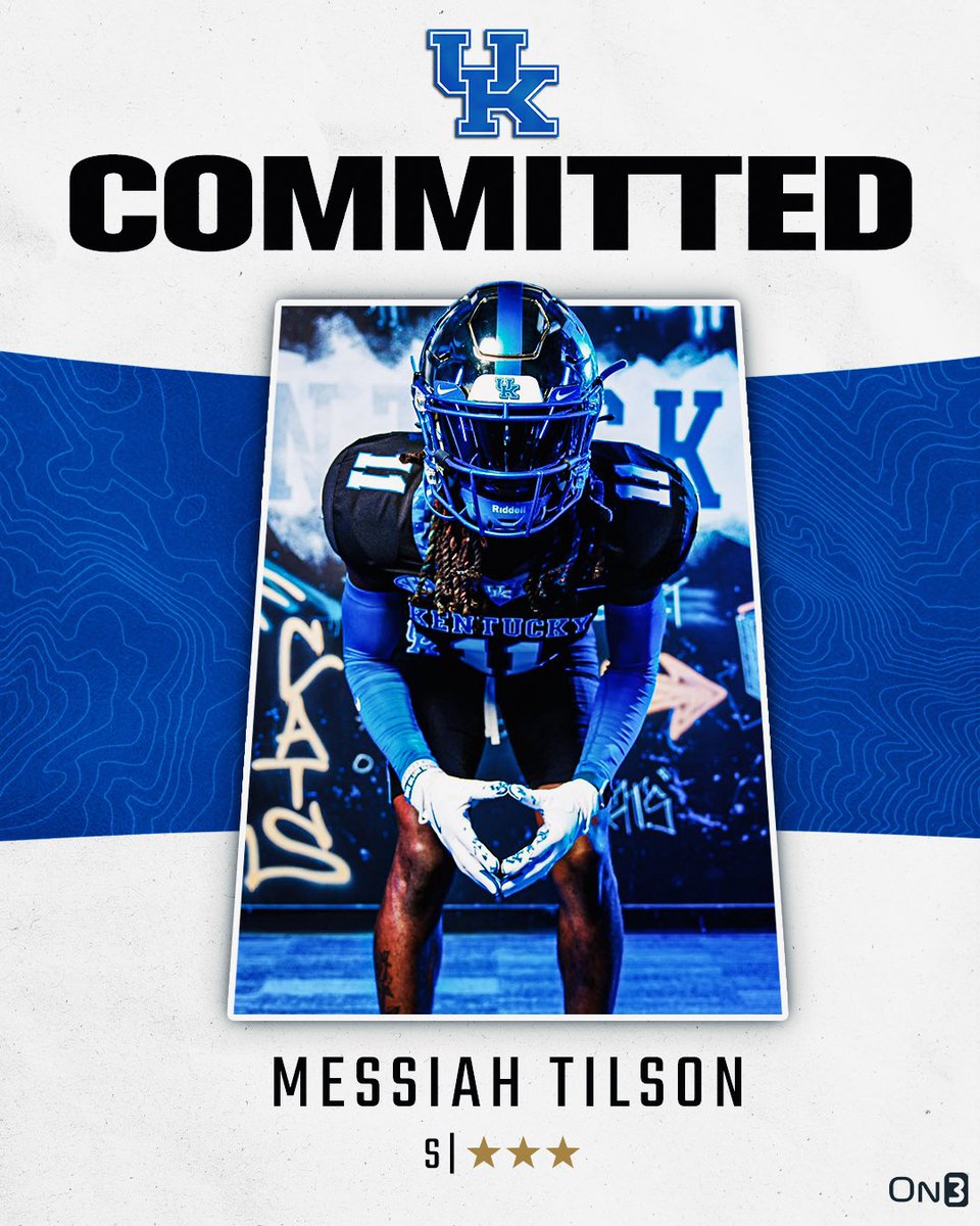 Kentucky adds another piece to the secondary in the 2026 recruiting class. 

Messiah Tilson is a CAT

on3.com/teams/kentucky…