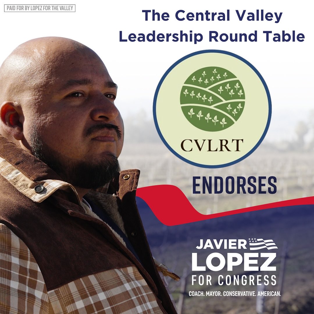 Javier4Congress's tweet image. I’m so proud to receive the endorsement of the Central Valley Leadership Round Table. Together, we will fight for hardworking families in #CA13 and across our Valley!