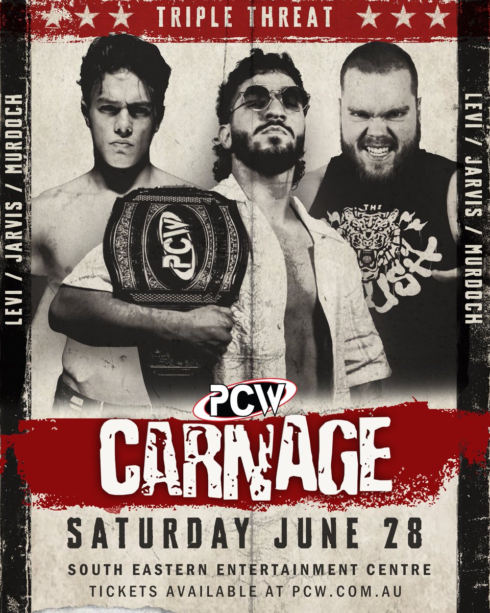 PCW Australia (@pcwaustralia) on Twitter photo π₯ IGNITION CHAMPIONSHIP! π₯
The champion issued the challenge and it has been accepted! <a href="/thereal_nixon/">Levi Nixon / γ¬γγ»γγ―γ½γ³</a> will defend the PCW Ignition Championship against <a href="/exe_Jarvis/">Jarvisβ‘οΈ</a> AND <a href="/MurdochPro/">πΈππππππ</a> at Carnage!
Tickets available at PCW.com.au π₯ IGNITION CHAMPIONSHIP! π₯
The champion issued the challenge and it has been accepted! <a href="/thereal_nixon/">Levi Nixon / γ¬γγ»γγ―γ½γ³</a> will defend the PCW Ignition Championship against <a href="/exe_Jarvis/">Jarvisβ‘οΈ</a> AND <a href="/MurdochPro/">πΈππππππ</a> at Carnage!
Tickets available at PCW.com.au