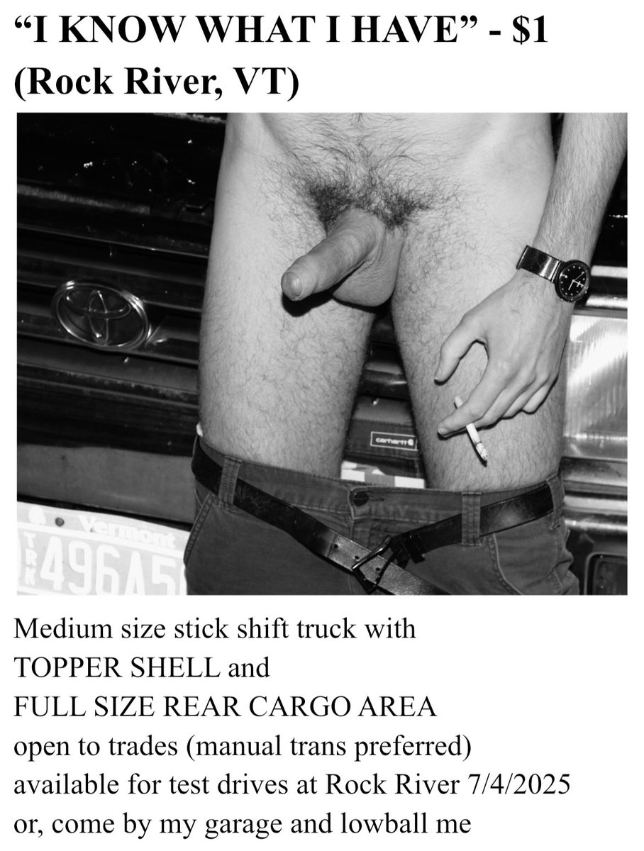 My Craigslist-inspired truckslut “personal ad” was not selected for publication, so no free ticket to the rave for me.